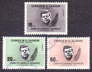 SALVADOR 1964, Michel 881-883, razené. PREZIDENT J. F. KENNEDY.