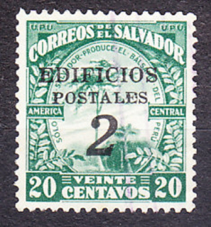 SALVADOR 1931, Michel 7, razená. PRÍPLATKOVÉ. PRETLAČ.