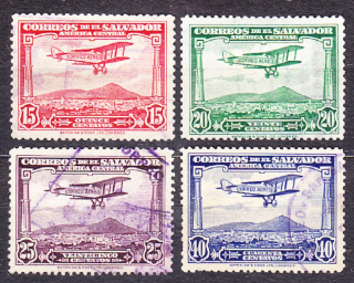 SALVADOR 1930, Michel 446-449, razená séria. LETECKÉ.