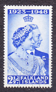 FALKLAND ISLANDS 1948, Michel 96, razená. KOLÓNIE. KRÁĽOVSKÝ PÁR.