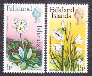 FALKLAND ISLANDS 1972, Michel 205, 207, razené. KOLÓNIE. KVETY.