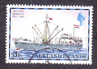FALKLAND ISLANDS 1978, Michel 257, razená. KOLÓNIE. POŠTOVÁ LOĎ.