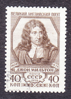 ZSSR 1958, Michel 2181, razená séria. ANGLICKÝ BÁSNIK J. MILTON.