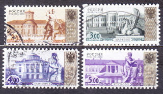 RUSKO 2002, Michel 1045, 1047-1049, razené. KRÁSY VLASTI - ZÁMKY.
