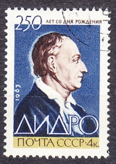 ZSSR 1963, Michel 2809, razená séria. FRANCÚZSKY SPISOVATEĽ D. DIDEROT.
