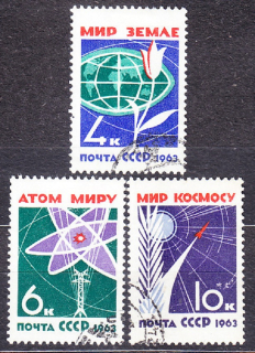 ZSSR 1963, Michel 2735-2737, razená séria. ZA SVET BEZ VOJNY.