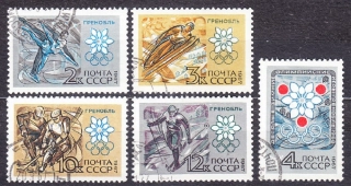 ZSSR 1967, Michel 3393-3397, razená séria. ZOH V GRENOBLE.