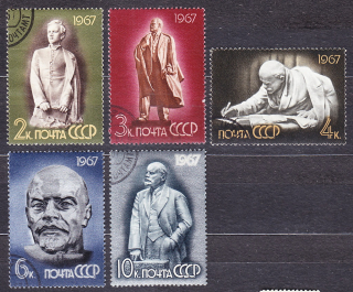 ZSSR 1967, Michel 3339-3343, razená séria. LENIN - 97. NARODENINY.
