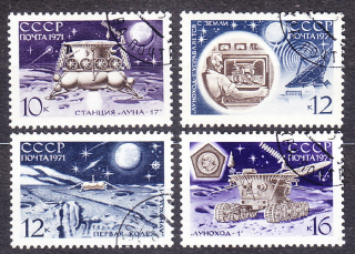ZSSR 1971, Michel 3857-3860, razená séria. MESAČNÁ SONDA LUNA 17.