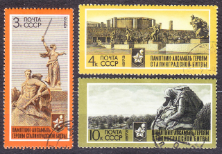ZSSR 1973, Michel 4088-4090, razené. BITKA O STALINGRAD.