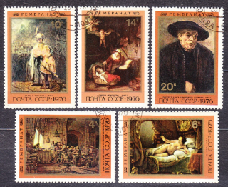ZSSR 1976, Michel 4551-4555, razená séria. MAĽBY - REMBRANDT.