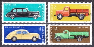 ZSSR 1976, Michel 4473-4476, razené. SOVIETSKÉ AUTÁ.