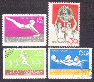 ZSSR 1959, Michel 2249-2252, razená séria. SPARTAKIÁDA.