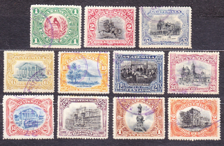 GUATEMALA 1902, Michel 111-121, razená séria. KRAJINY.