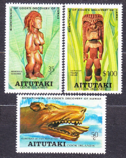 AITUTAKI 1978, Michel 286-288, ** čistá séria. HAVAJSKÉ FIGÚRKY.
