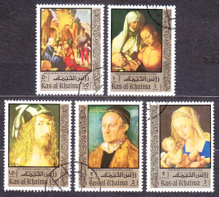 RAS AL KHAIMA 1971, Michel 579-583, razené. MAĽBY - A. DURER.