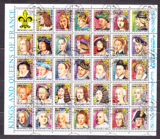 AJMAN 1972, Michel A 1470 - A 1503, razená séria v TL. FRANCÚZSKI PANOVNÍCI.