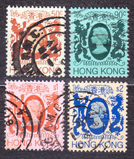 HONG KONG 1985, Michel 447, 451-452, 455, razené. KOLÓNIE. KRÁĽOVNÁ ALŽBETA II.