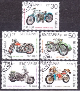 BULHARSKO 1992, Michel 3991-3995, razené. MOTORKY.