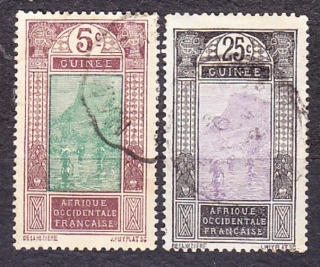 FRANCÚZSKA GUINEA 1922, Michel 81, 88, razené. KOLÓNIE. KRAJINY.