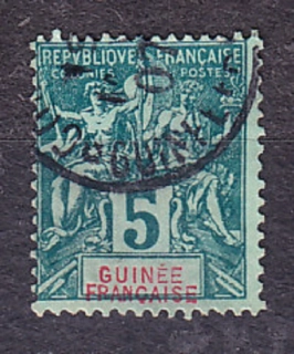 FRANCÚZSKA GUINEA 1892, Michel 4, razená. KOLÓNIE. ALEGÓRIA.