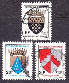 GABON 1980, Michel 739-741, razená séria. ERBY.
