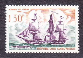 GABON 1968, Michel 315, * čistá séria. DEŇ ZNÁMKY - PLACHETNICA.