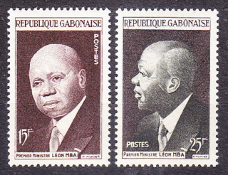 GABON 1959, Michel 151-152, ** čistá séria. 1. VÝROČIE AUTONÓMIE - PREMIÉR LÉON M´BA.