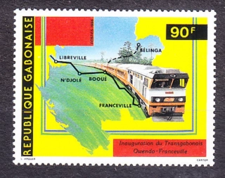 GABON 1983, Michel 846, ** čistá séria. VýSTAVBA ŽELEZNÍC.