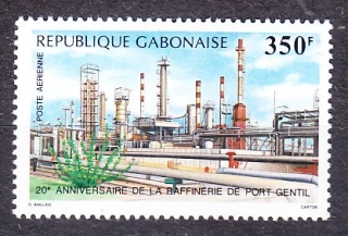 GABON 1988, Michel 1020, ** čistá séria. RAFINÉRIA PORT GENTIL.