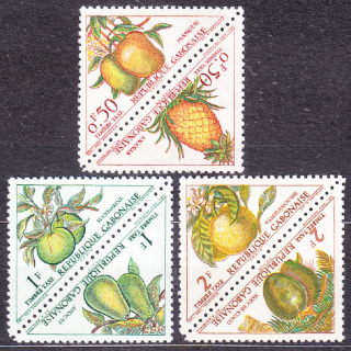 GABON 1962, Michel 34-39, ** čisté. DOPLATNÉ. OVOCIE.