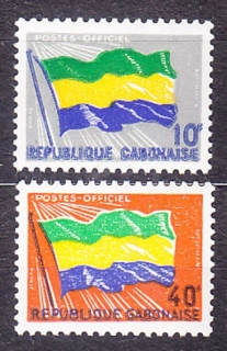 GABON 1971, Michel 11-12, ** čisté. SLUŽOBNÉ. VLAJKA.