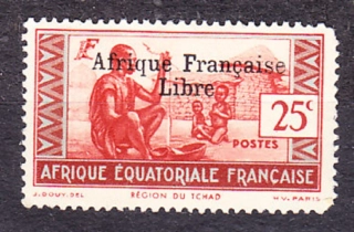 FRANCÚZSKA ROVNÍKOVÁ AFRIKA 1941, Michel 185, ** čistá. KOLÓNIE. KRAJINY - PRETLAČ.
