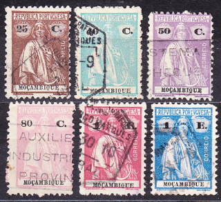 MOZAMBIK 1922, Michel 244, 247-248, 253-255, razené. KOLÓNIE. CERES.