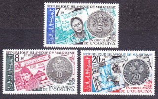 MAURITÁNIA 1974, Michel 495-497, * čistá séria. MINCE, ZAVEDENIE NOVEJ MENY.