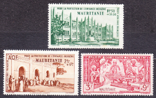 MAURITÁNIA 1942, Michel 136-138, ** čistá séria. KOLÓNIE. NA POMOC DEŤOM.
