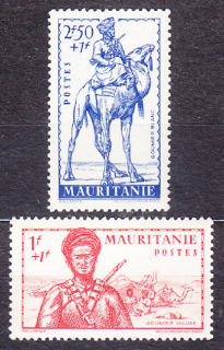MAURITÁNIA 1941, Michel 127, 129, * čisté. KOLÓNIE. VOJENSKÉ.