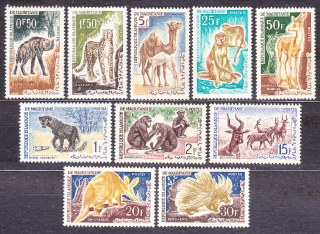 MAURITÁNIA 1963, Michel 204-208, 210-214, ** čisté. AFRICKÁ ZVER.