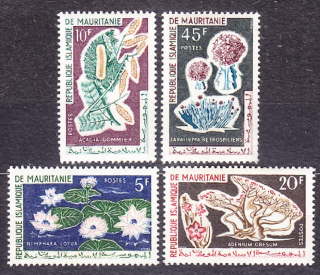 MAURITÁNIA 1965, Michel 242-245, **/* čistá séria. KVETY A RASTLINY.