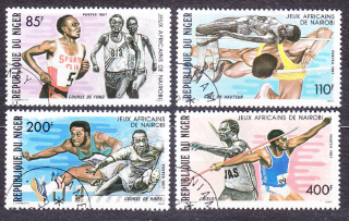 NIGER 1987, Michel 1023-1026, razená séria. ATLETIKA.