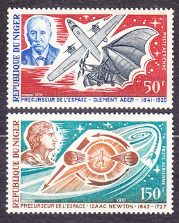 NIGER 1970, Michel 247, 249, ** čisté. VÝSKUM VESMÍRU.