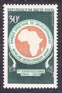 HORNÁ VOLTA 1969, Michel 272, ** čistá séria. AFRICKÁ ROZVOJOVÁ BANKA.