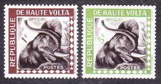 HORNÁ VOLTA 1963, Michel 1-2, * čisté. SLUŽOBNÉ. SLONY.