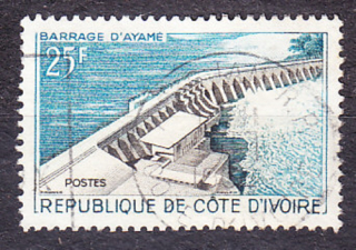 POBREŽIE SLONOVINY 1961, Michel 232, razená séria. VODNÁ PRIEHRADA.