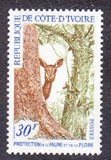 POBREŽIE SLONOVINY 1968, Michel 336, ** čistá séria. AFRICKÉ ZVIERATÁ - ANTILOPA.