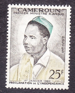 KAMERUN 1960, Michel 323, razená. PREZIDENT A. AHIDJO, 1. VÝROČIE NEZÁVISLOSTI.