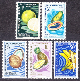 KAMERUN 1967, Michel 506-507, 510, 513-514, razené. OVOCIE.