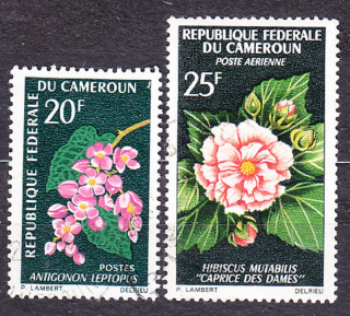 KAMERUN 1966, Michel 465-466, razené. KVETY.