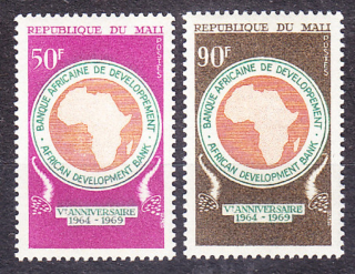 MALI 1969, Michel 210-211, ** čistá séria. AFRICKÁ ROZVOJOVÁ BANKA.