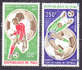 MALI 1974, Michel 414-415, razená séria. FUTBAL - MAJSTROVSTVÁ SVETA.